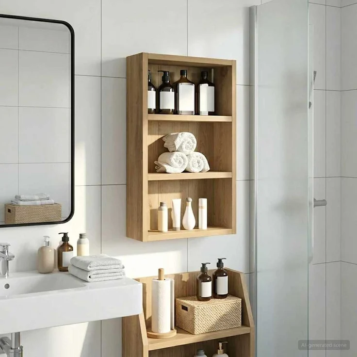 vidaXL Badezimmer-Wandschrank Kunsthandwerk Eiche 30 x 10 x 50 cm 889318 – Bild 1