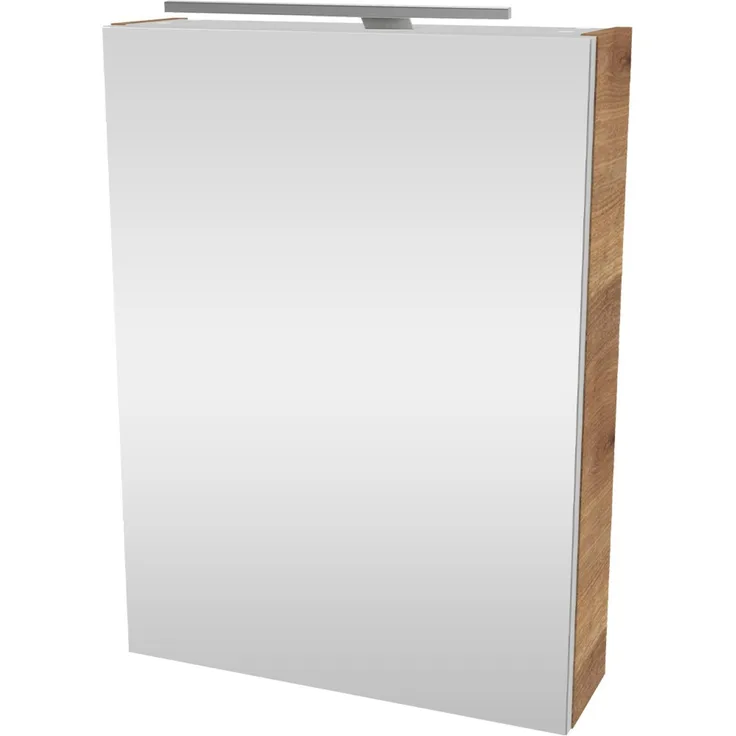 Fackelmann SBC MILANO Gäste-WC Spiegelschrank 50 cm, Braun hell, rechts