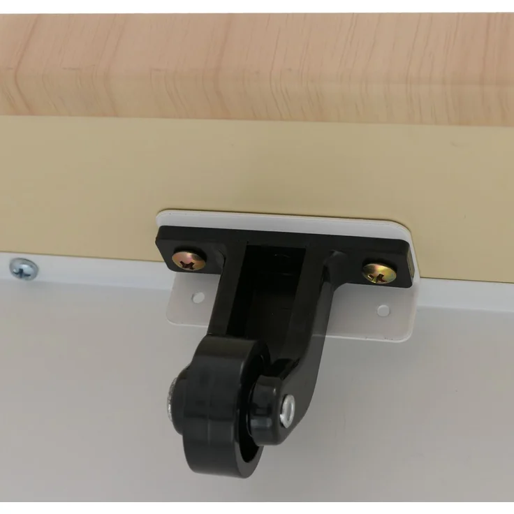 Aktenschrank HWC-Q27, Büroschrank Stahlschrank, Stützrad Staufächer, Metall 74x43x80cm ~ weiß, Holzfront – Bild 6