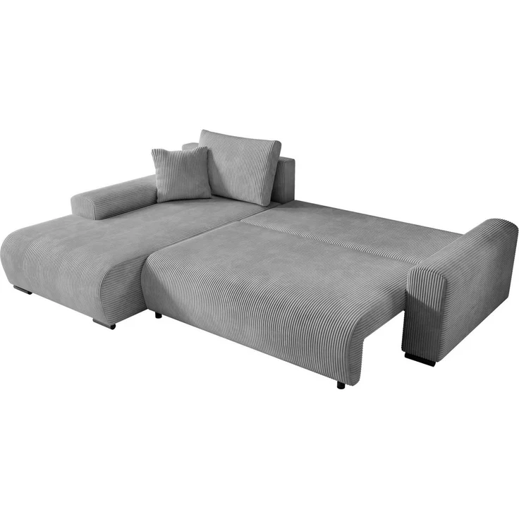 storez24 Ecksofa Soffe, mit Bettkasten und Schlaffunktion, Cordstoff, L-Form, bequem – Bild 3