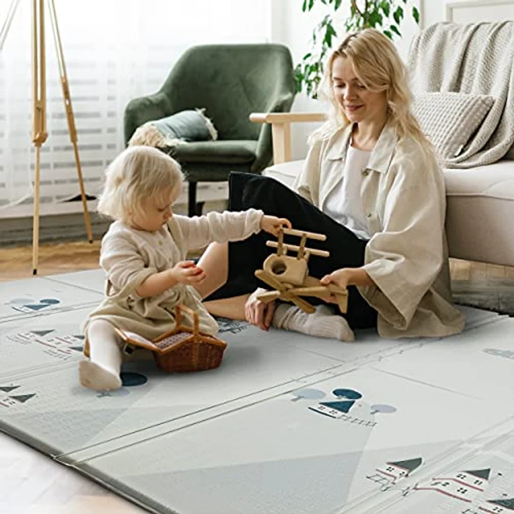 ONVAYA® Spielmatte für Babys & Kinder | Krabbelmatte faltbar | Bodenmatte für Kinderzimmer & Outdoor | Babymatte aus Schaumstoff | 180x200 cm | Spielteppich abwaschbar | rutschfest | schadstofffrei – Bild 3