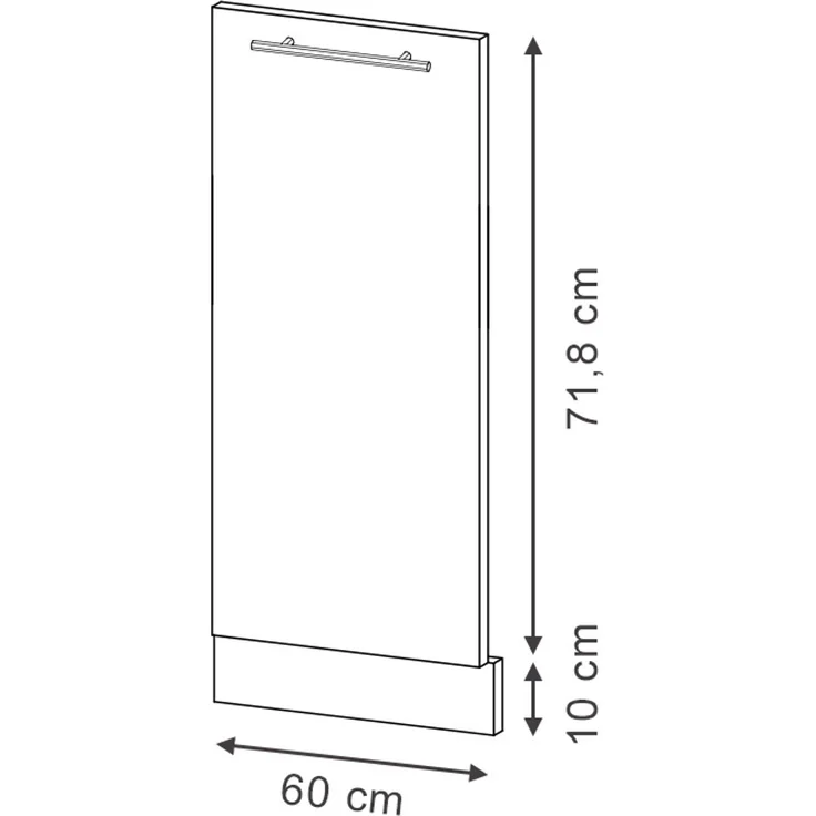 Geschirrspülblende Fame-Line Weiß Hochglanz 60 cm ohne Arbeitsplatte Vicco – Bild 2