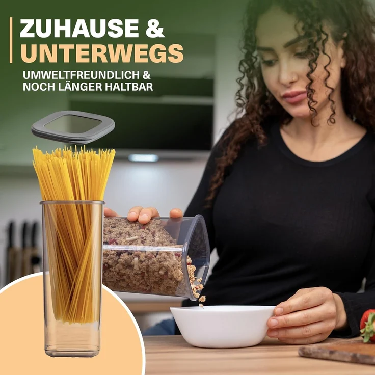 Viwares Vorratsdosen mit Deckel Luftdicht, 20er Vorratsbehälter Set BPA-Frei, Vorratsdose zur Müsli Mehl Aufbewahrung Küche, Praktische Organizer Küche, Frischhaltedosen für Lebensmittelaufbewahrung – Bild 9