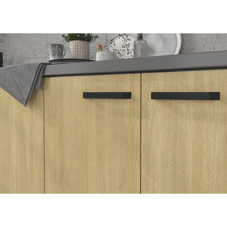 Frontblende für integrierten Geschirrspüler 45 cm Küche SCANDI Fischgrät Optik – Bild 2