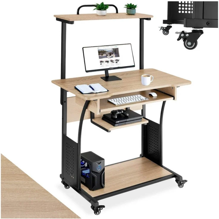 tectake Schreibtisch Fife (1-St, 1 tlg), Funktionaler Schreibtisch im kontrastreichen Industrial Style – Bild 1