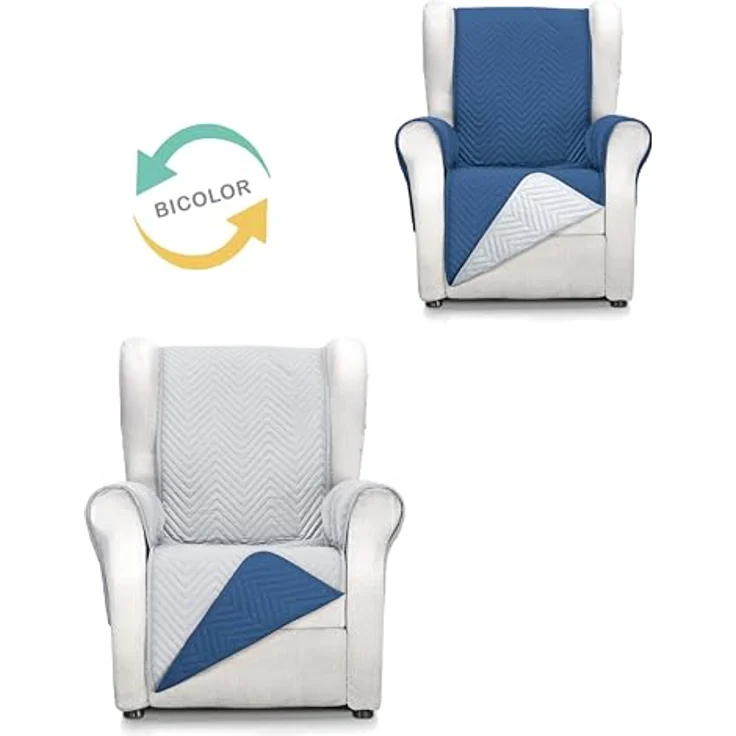 Martina Home Milano Bezug für 1-Sitzer/Relax-Polstersofa – Grau/Blau – Bild 3