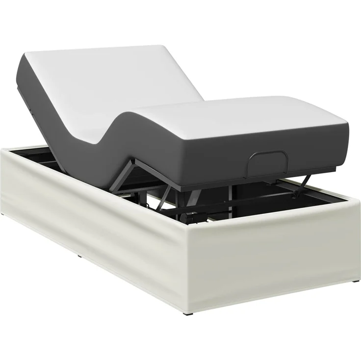 vidaXL Elektrisch verstellbares Bettgestell Weiß 200 x 100 x 33,5 cm 42037313 – Bild 3