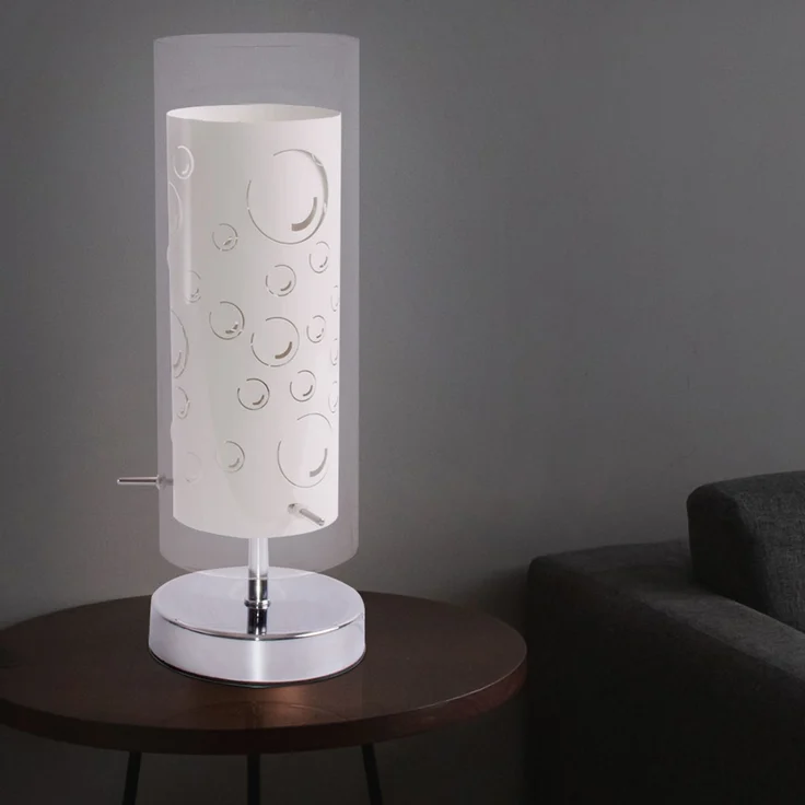 RGB LED Tischleuchte, Glas, Motiv Luftblasen, H 34 cm – Bild 9