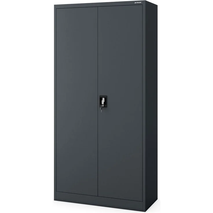 Domator Metallschrank 185 x 90 x 45 cm | Aktenschrank Abschließbar mit Kleiderstange, Pulverbeschichtung | Aufbewahrungsschrank Umkleideschrank Spind Kleiderstange | Anthrazit – Bild 1