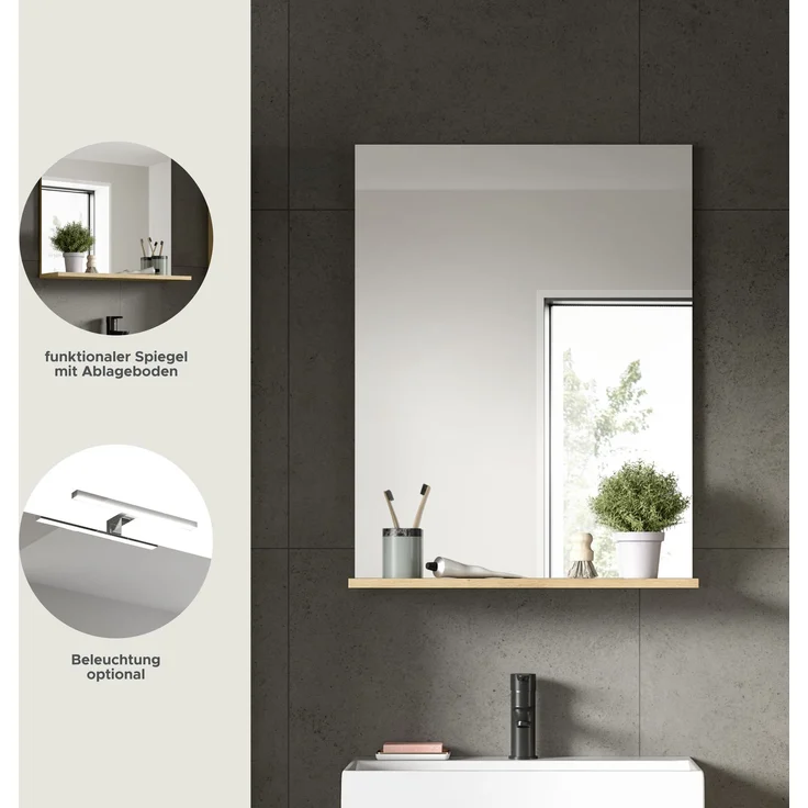 Xonox Scout Spiegel (B/H/T: 60x79x18 cm) in Salbei und Artisan Eiche Nachbildung – Bild 6