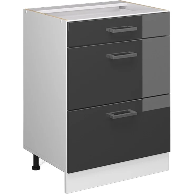 Küchenfront R-Line Anthrazit Hochglanz 59.6 x 70.4 cm Möbelfront für den Schubladenunterschrank Vicco – Bild 5