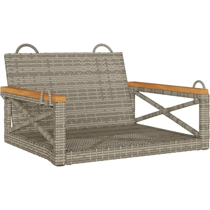 vidaXL Hängesessel Grau 63x62x40 cm Poly Rattan 368171 – Bild 2