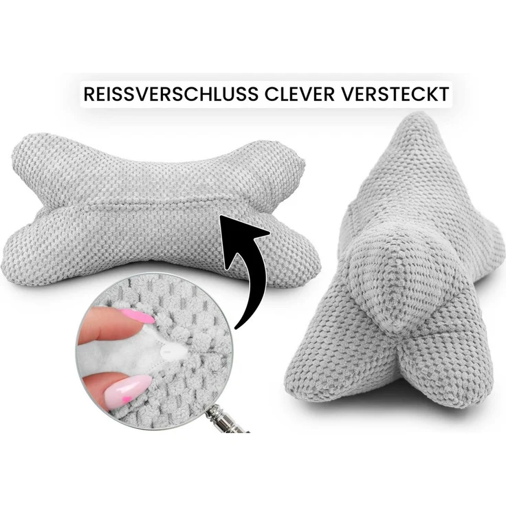 Amilian Nackenkissen - Knochenkissen - Leseknochen ca. 44x22 cm - Lesekissen, Leseknochen für Erwachsene, Buch- und Tabletstütze - Nackenrolle, Bücherknochen - Lesekissen für Bett und Sofa – Bild 2