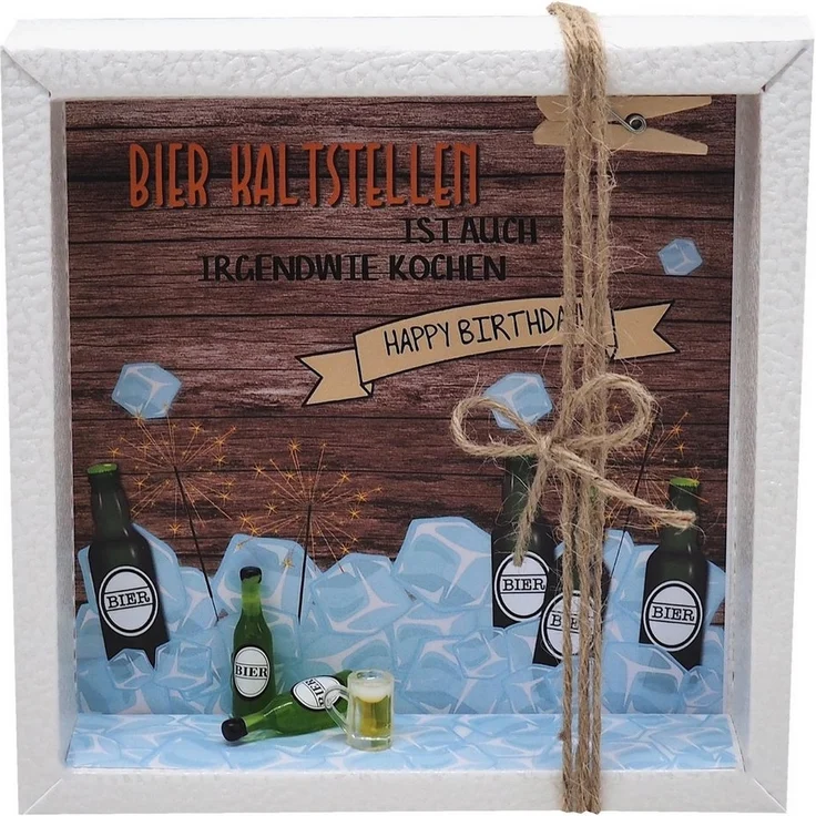 ZauberDeko Geschenkbox Geldgeschenk Verpackung Bier Happy Birthday Geschenk Männer – Bild 5