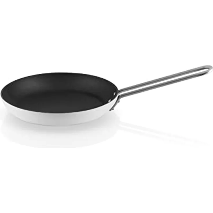 Eva Solo White Line Bratpfanne 24 cm, keramische Slip-Let®-Antihaftbeschichtung, ofenfest bis 400°C, spülmaschinenfest, weiß