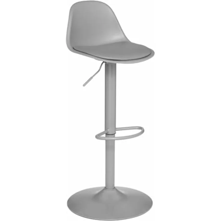 Avilia Höhenverstellbarer Küchenstuhl – Barstuhl verstellbar – Stil und Komfort für Bar- und Küchen-Dekor – Mausgrau aus Metall – 103 x 45 x 45 cm