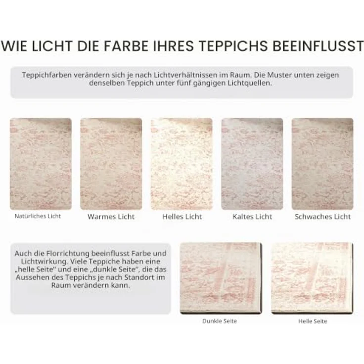 Safavieh Teppich 183x274 cm - Adirondack Collection - Transitional Design, Elfenbein & Rosa, Pflegeleichte Synthetikmischung, Ideal für Wohnzimmer, Schlafzimmer, Büro – Bild 10