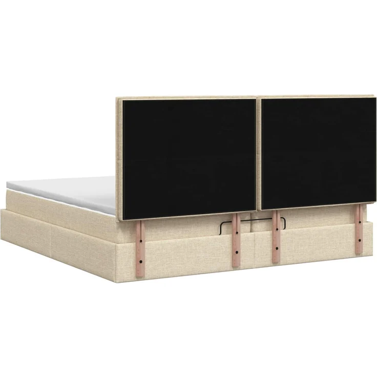 vidaXL Ottoman-Bett mit Matratze und LED Creme 200 x 200 cm Stoff 3458019 – Bild 10