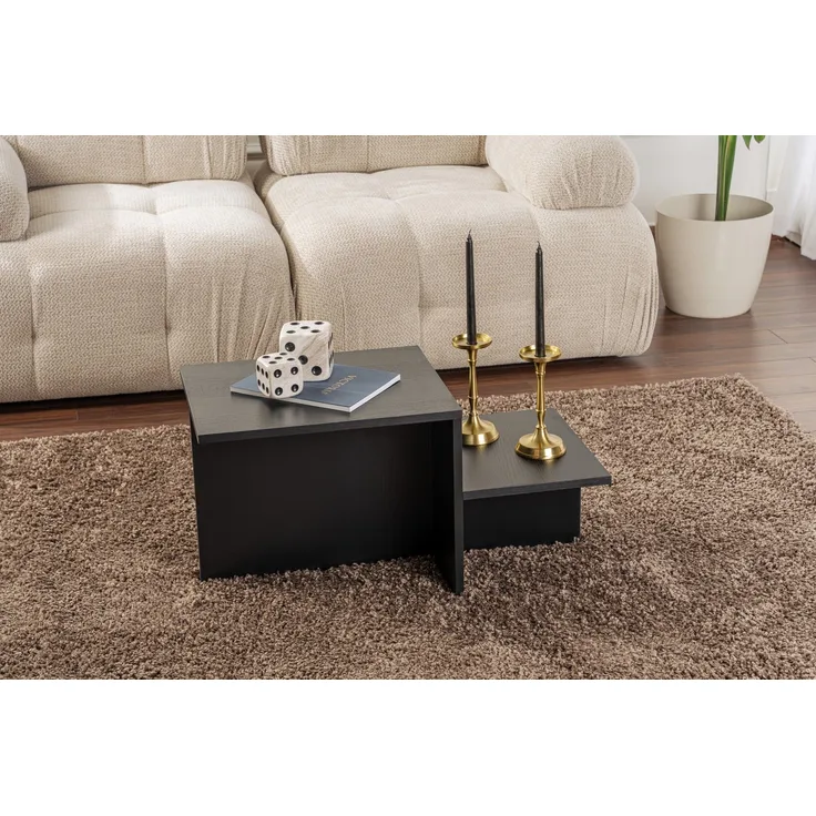 Couchtisch, 'Harmony', 40 x 40 x 80, Holz Schwarz