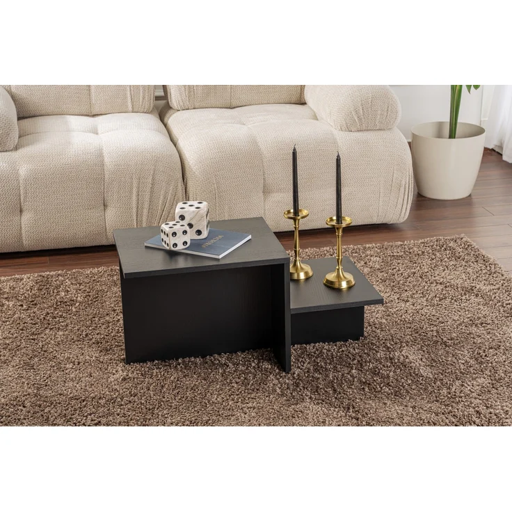 Couchtisch, 'Harmony', 40 x 40 x 80, Holz Schwarz – Bild 1