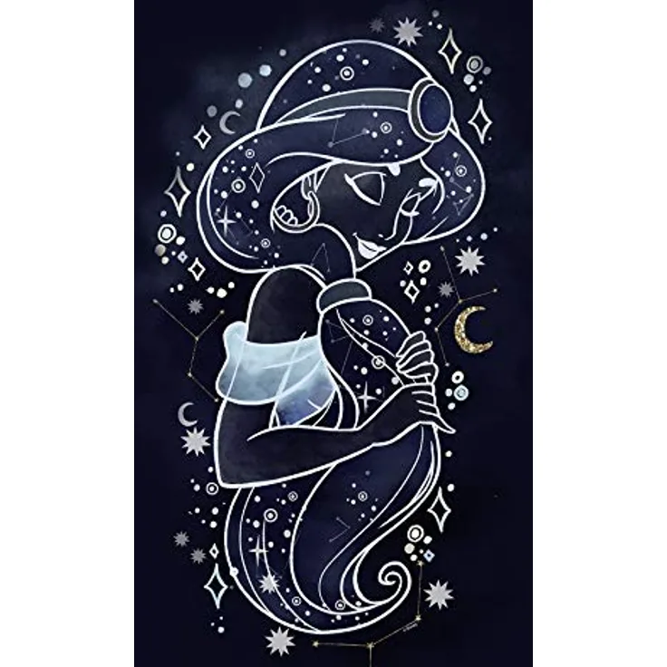 Komar Disney Wandbild Jasmin Stars, Kunstdruck 30x40 cm, seidenmatter Oberfläche, fotorealistischer Druck, ohne Rahmen