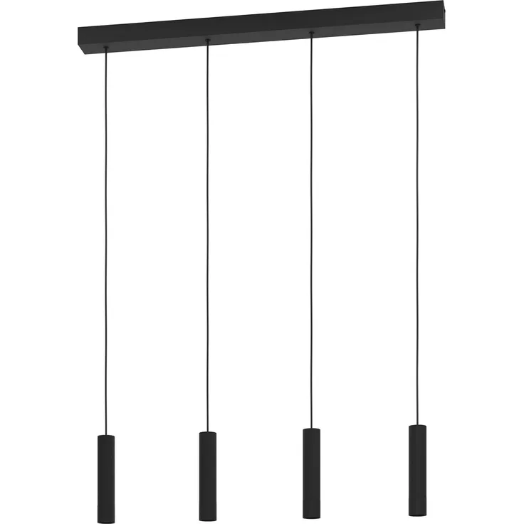 Eglo 900906 LED Hängeleuchte ALMUDAINA Stahl schwarz 4X5,4W 3000K L:84cm B:6cm H:110cm dimmbar
