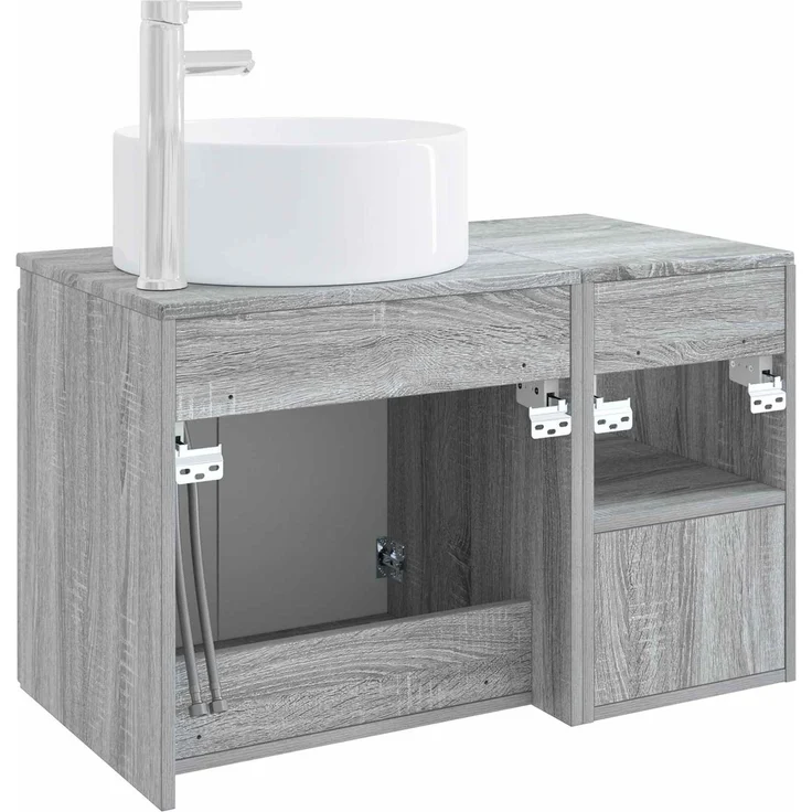 vidaXL Badezimmerschrank-Set 2 stk. Grau Sonoma 79,5 x 44,5 x 80 cm 3404110 – Bild 6