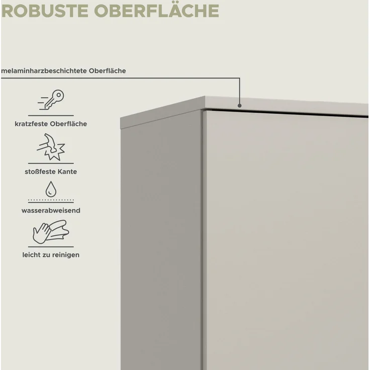 Stauraumtype B/H/T: 192x90x37 cm in Kaschmir Nachbildung und schwarz – Bild 8