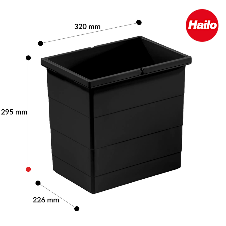 HAILO 18 Liter Inneneimer 1225939 schwarz für Raumspar Tandem 3642731 / Ersatzteil – Bild 3