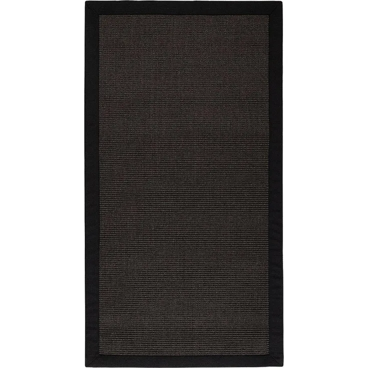 Sisal-Teppich Amazonas | Mit breiter Bordüre | Für alle Wohnbereiche | Schwarz / 200x290 cm