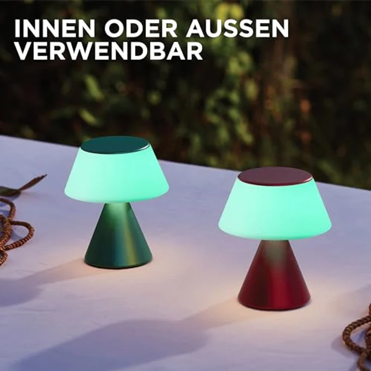 Lexon LUMA M LED Schreibtischlampe, kabellose Tischlampe mit Touchdimmer, 9 Lichtfarben und Synchronisation, Gold – Bild 5