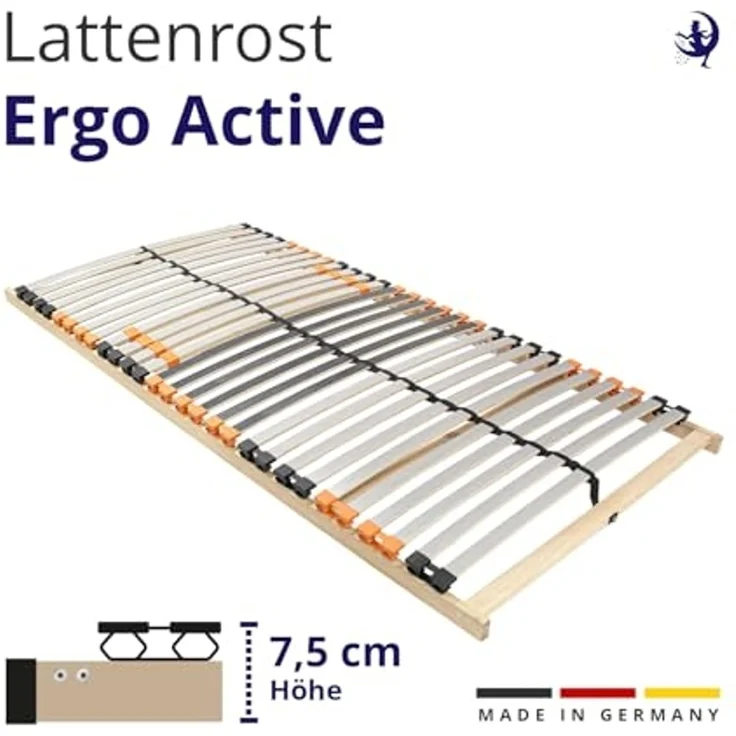 Mister Sandman Lattenrost 80x200 cm ErgoActive 7 Zonen einstellbare Härte Stabiler Lattenrahmen leise ergonomisch atmungsaktiv selbst zusammenbaubar Federholzrahmen kompatibel mit Allen Matratzen – Bild 6