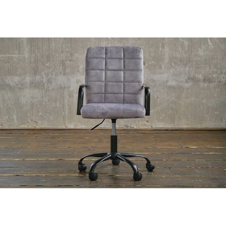 KAWOLA Bürostuhl MERLE Schreibtischstuhl Velvet grau 86 x 52 x 52 cm – Bild 1