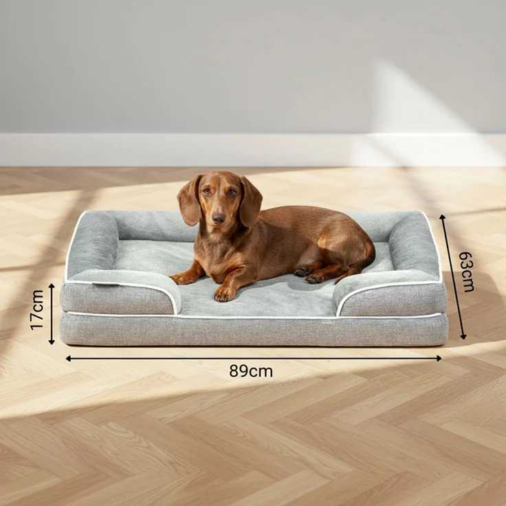 belviona Memoryfoam Hundebett orthopädisch, gelenkschonend & wasserabweisend mit abnehmbaren Bezug, 89x63x17 cm – Bild 8