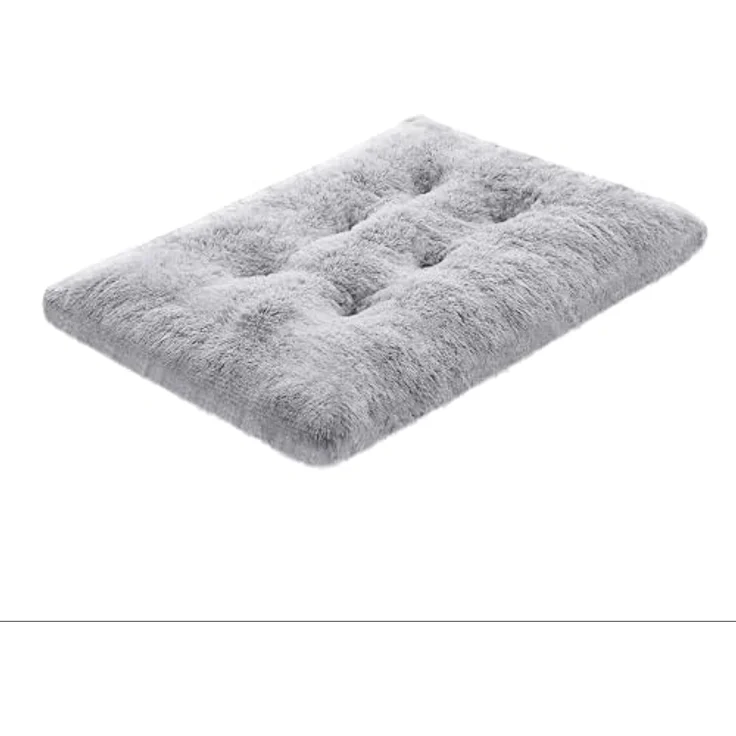 Feandrea Hundebett, Hundekissen, Flauschige Hundematte, Langer Plüsch, 122x74 cm, weiche Polsterung, waschbar, multifunktional, Ombré-Grau PGW204G01 – Bild 9