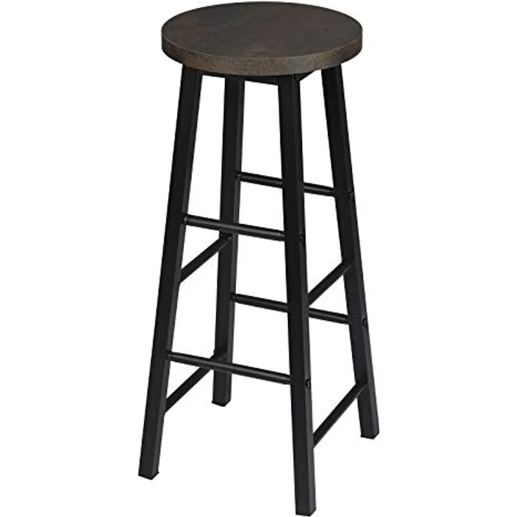 WOLTU Barhocker 4er Set mit Fußstütze, 71 cm Hohe Barstuhl aus Stabilem Metallgestell, Einfache Montage - für Küche, Bartheke und Esszimmer - Schwarz+Rostfarbe – Bild 8