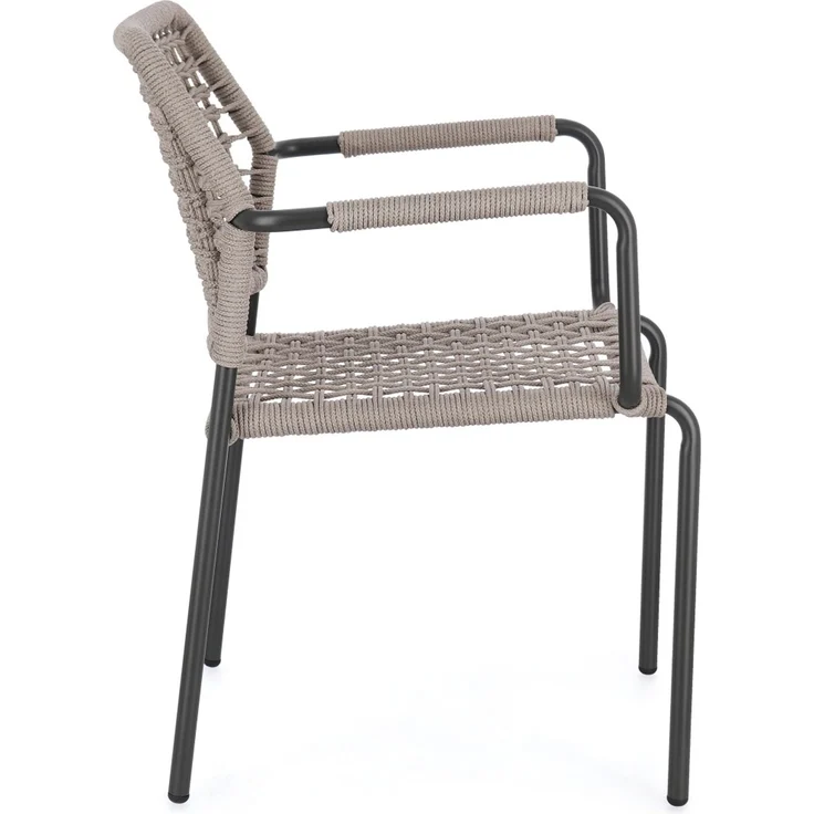 Gartenstuhl Rajada aus Aluminium, modernes Design, taupe anthrazit, stapelbar für Outdoor – Bild 3