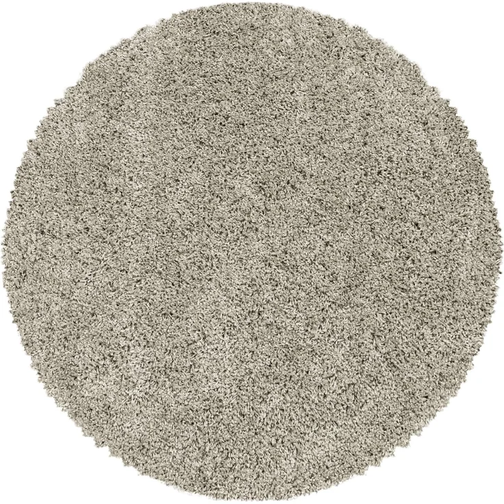 Carpetsale24 Shaggy Hochflor Teppich Wohnzimmer 200 cm Rund Natur - Modern Flauschiger Teppich Extra Weich, Pflegeleicht und Einfarbig - Ideal als Teppich für Schlafzimmer, Esszimmer und Küche – Bild 1