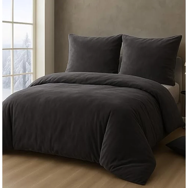 Malika Bettwäsche 200x200 + 2x 80x80 cm Cashmere Touch Bettwäsche, atmungsaktiv, Mikrofaser, 3 teilig, Für Allergiker geeignet, pflegeleicht, angenehm weicher Stoff – Bild 2