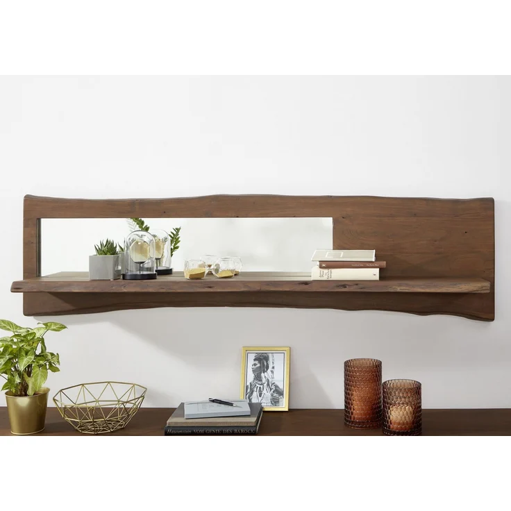 Wandregal Akazie 165x22x38 braun lackiert PURE ACACIA #806 – Bild 3