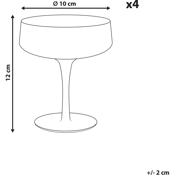 Champagnerschalen im 4er Set QUARTZ 170 ml Grau – Bild 2