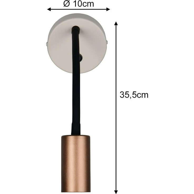 Schwanenhals Leselampe TARYN Coffee / Grau mit Schalter, Breite 10cm – Bild 4