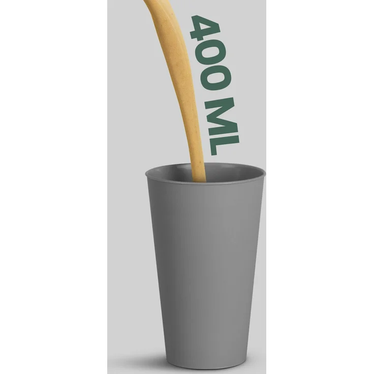 Becher Kunststoff - Mehrweg Grau 0,4L 8er-Pack – Bild 3
