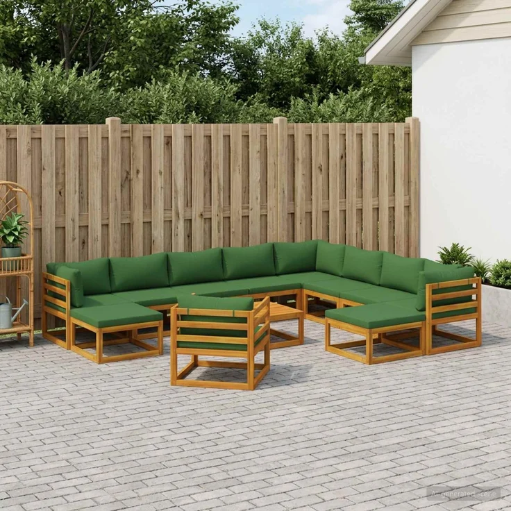 vidaXL Sofa-Set 12 stk. Natur Massivholz Akazie 3417263 – Bild 1