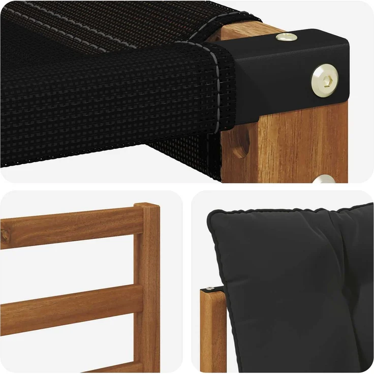 vidaXL 2 Stück Outdoor-Sofagarnitur Massives Akazienholz und Textilene 3436288 – Bild 7