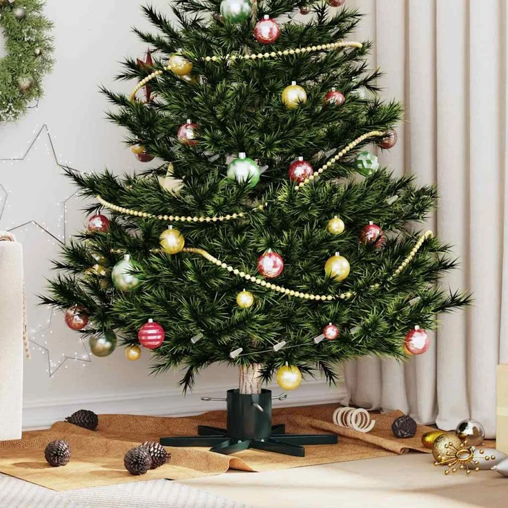 vidaXL Weihnachtsbaumständer Grün 50 x 50 x 15,5 cm Stahl 42019198 – Bild 1