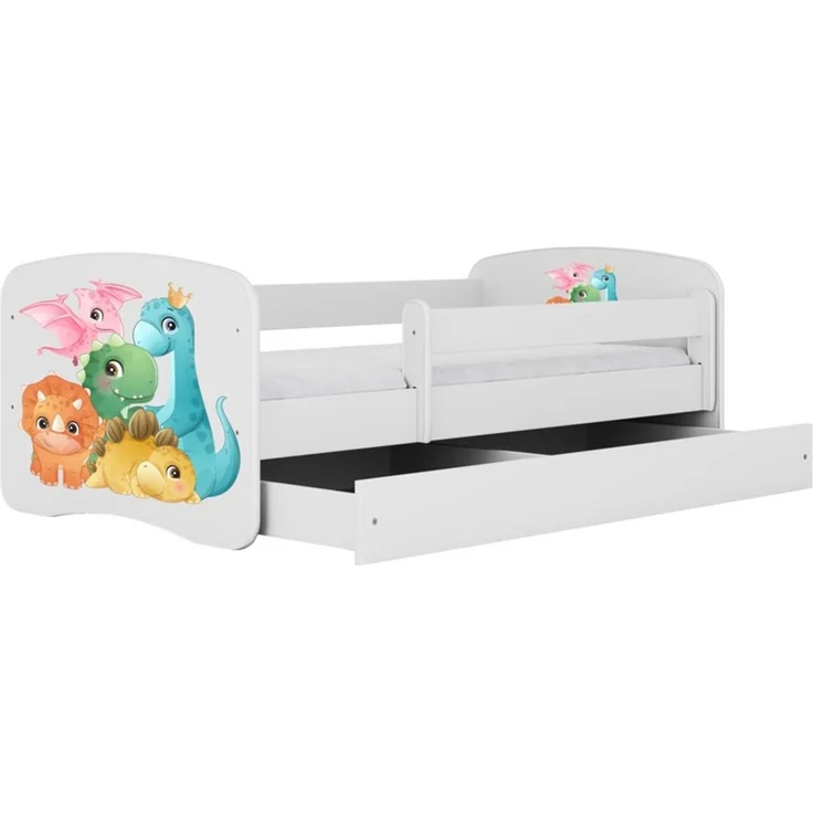 Raumhirsch Furniture Kinderbett 70x140, 80x160, 80x180 cm - Komplettset mit Matratze & Schublade (Bett für Mädchen, Einzelbett Kinder 2–12, mit Rausfallschutz & Lattenrost), verschiedene Farben & Designs – Bild 2