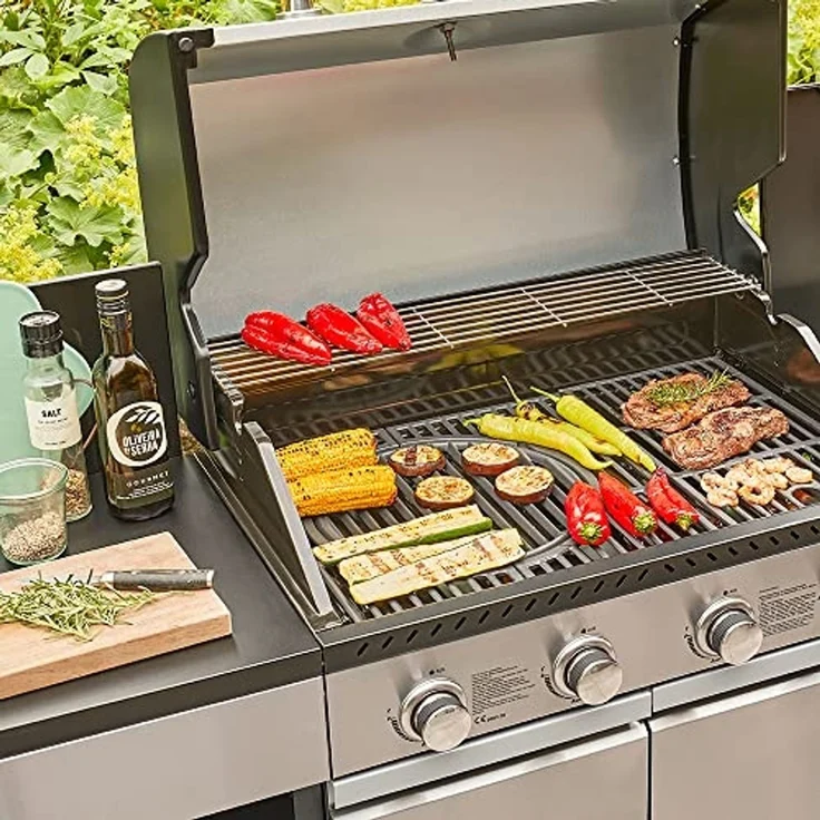 Justus Faltbarer Grillpavillon mit Spezialabdeckung und Entlüftungsmöglichkeit, schwarz, 250 x 250 x 260 cm (L x B x H) – Bild 6