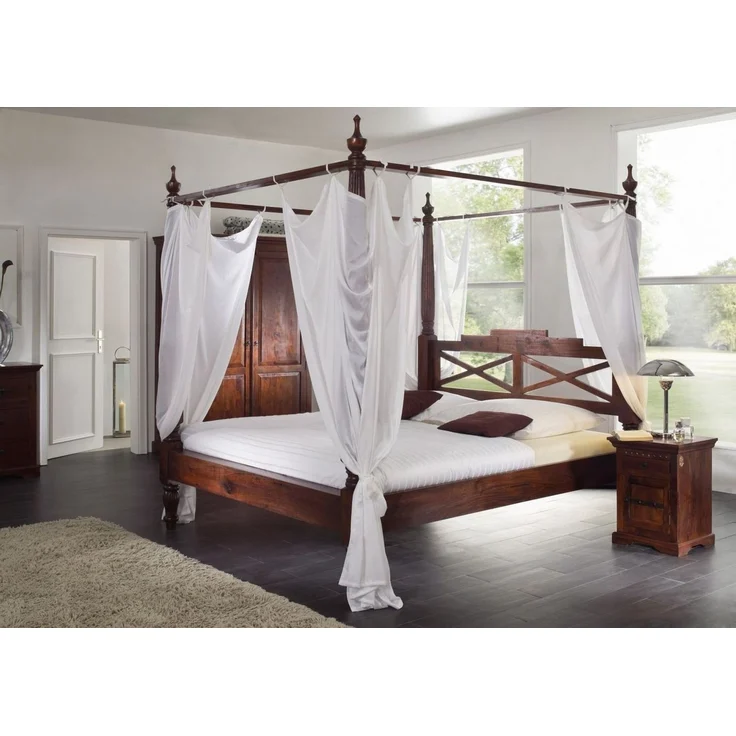 Himmelbett Akazie 140x200x224 nougat lackiert OXFORD #244 – Bild 3
