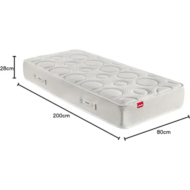 PIKOLIN – Premium-Matratze 80x200 cm, 28 cm Höhe – Hotelmatratze – Taschenfedern Adapt‑Tech® + viskoelastischer Memory-Schaum – 2 Seiten – dreifach hygienische Barriere – gerollt – hergestellt in – Bild 4